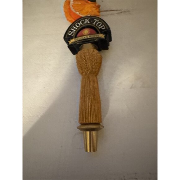 Lot Of 2 Shock Top Beer Tap Pulls Handles Spring Heat Spiced Wheat 10" & 12" - Picture 9 of 16